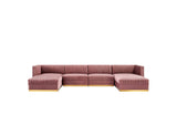 EEI-5841-DUS Sanguine 6-Piece Channel Tufted Performance Velvet Modular Sectional Sofa By Modway
