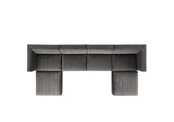 EEI-5841-GRY Sanguine 6-Piece Channel Tufted Performance Velvet Modular Sectional Sofa By Modway