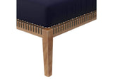 EEI-5854-GRY-NAV Clearwater Outdoor Patio Teak Wood Ottoman By Modway