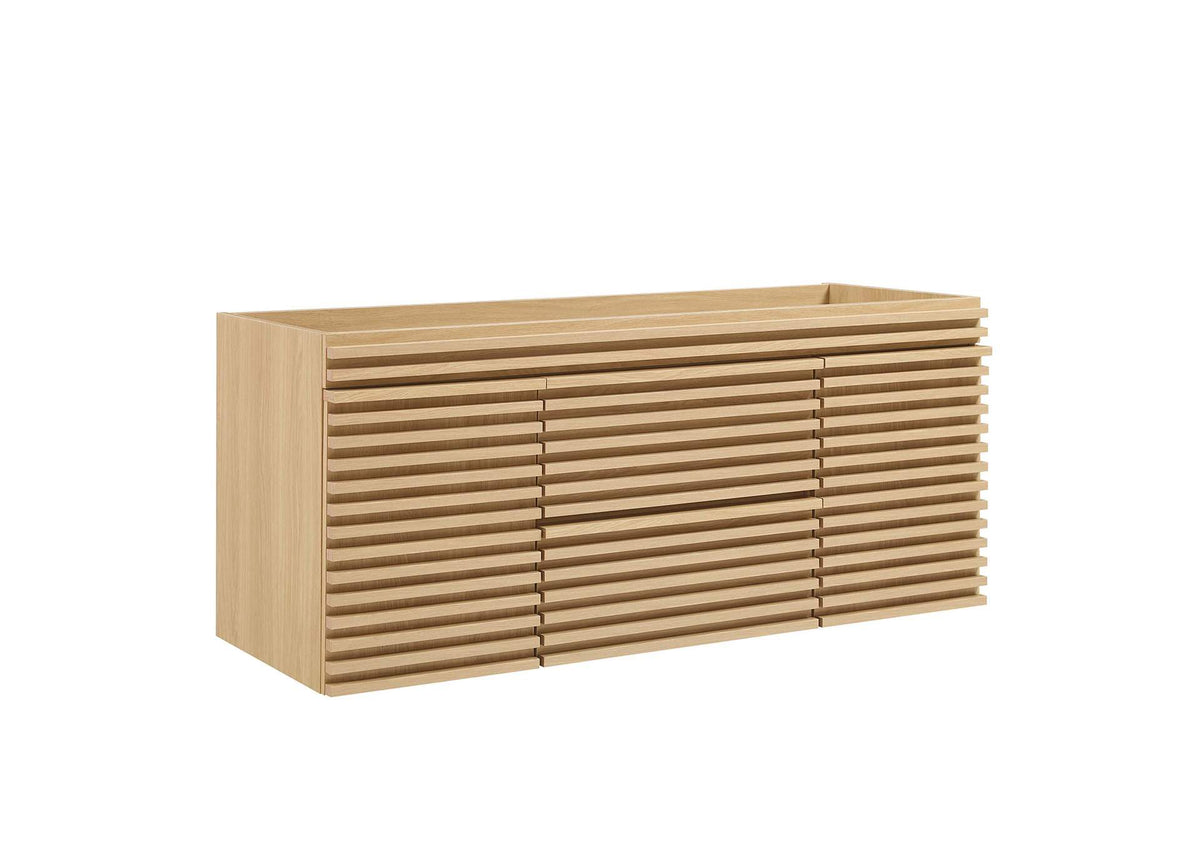 EEI-5866-OAK Render 48" Single Sink Compatible - Not Included - Bathroom Vanity Cabinet By Modway