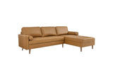 EEI-5873-TAN Valour 98" Leather Sectional Sofa By Modway