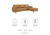 EEI-5873-TAN Valour 98" Leather Sectional Sofa By Modway