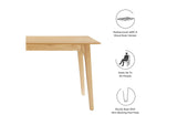 EEI-6017-OAK-OAK Juxtapose 63" Rectangle Dining Table By Modway