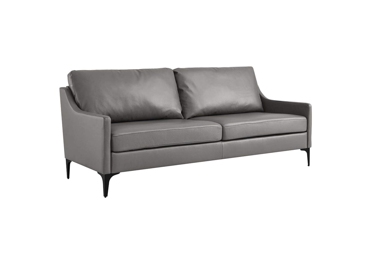 EEI-6018-GRY Corland Leather Sofa By Modway