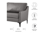 EEI-6018-GRY Corland Leather Sofa By Modway