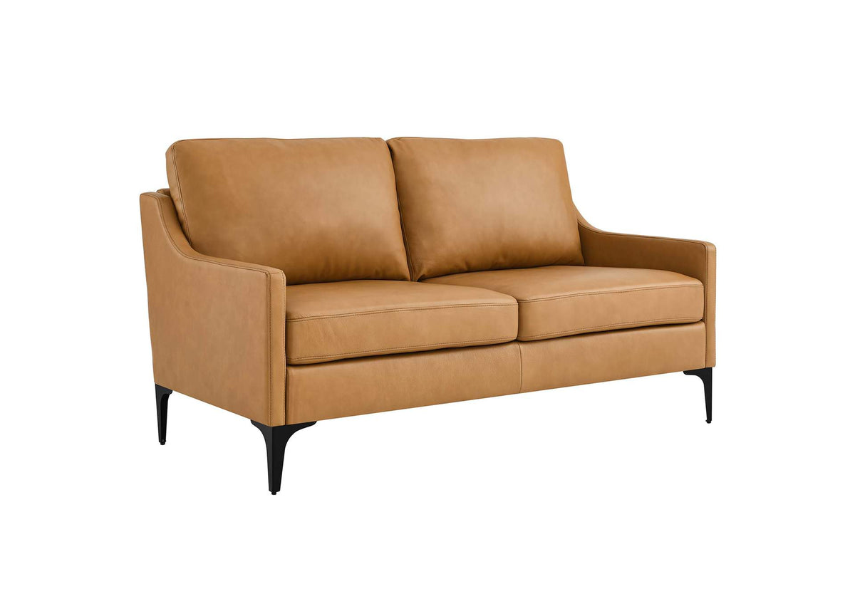 EEI-6020-TAN Corland Leather Loveseat By Modway