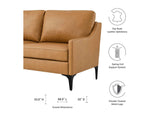 EEI-6020-TAN Corland Leather Loveseat By Modway