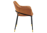 EEI-6027-BLK-TAN Jovi Vegan Leather Dining Chair Set Of 2 By Modway