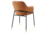 EEI-6027-BLK-TAN Jovi Vegan Leather Dining Chair Set Of 2 By Modway