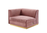 EEI-6031-DUS Sanguine Channel Tufted Performance Velvet Modular Sectional Sofa Left-Arm Chair By Modway