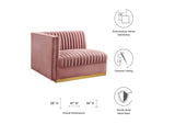 EEI-6031-DUS Sanguine Channel Tufted Performance Velvet Modular Sectional Sofa Left-Arm Chair By Modway