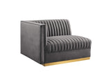 EEI-6031-GRY Sanguine Channel Tufted Performance Velvet Modular Sectional Sofa Left-Arm Chair By Modway