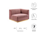 EEI-6032-DUS Sanguine Channel Tufted Performance Velvet Modular Sectional Sofa Right-Arm Chair By Modway