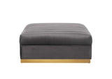 EEI-6036-GRY Sanguine Channel Tufted Performance Velvet Modular Sectional Sofa Ottoman By Modway