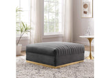 EEI-6036-GRY Sanguine Channel Tufted Performance Velvet Modular Sectional Sofa Ottoman By Modway