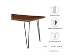 EEI-6059-BLK-WAL Ardor 60" Live Edge Acacia Wood Acacia Wood Dining Table By Modway