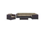 EEI-606-EXP-MOC-SET Corona 7 Piece Outdoor Patio Sectional Set By Modway