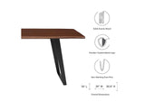 EEI-6069-BLK-WAL Viggo 74" Live Edge Acacia Wood Dining Table By Modway