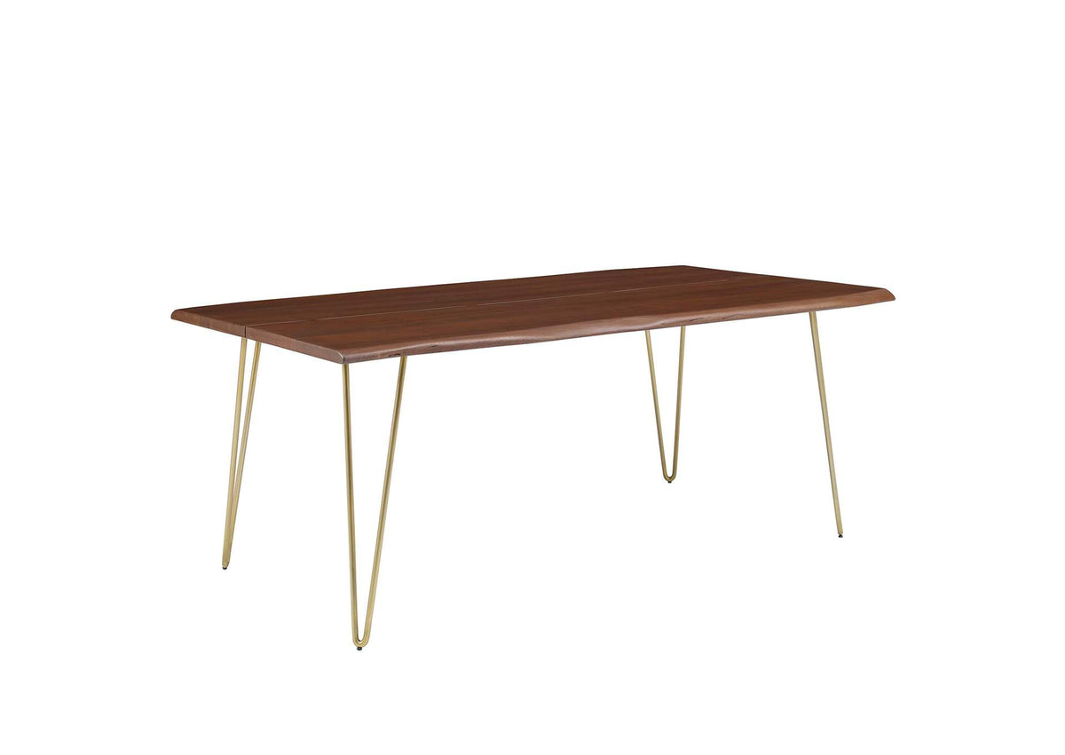 EEI-6070-GLD-WAL Ardor 74" Live Edge Acacia Wood Acacia Wood Dining Table By Modway