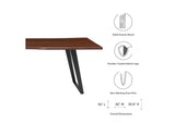 EEI-6071-BLK-WAL Viggo 96" Live Edge Acacia Wood Acacia Wood Dining Table By Modway