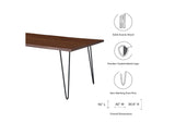 EEI-6072-BLK-WAL Ardor 96" Live Edge Acacia Wood Acacia Wood Dining Table By Modway