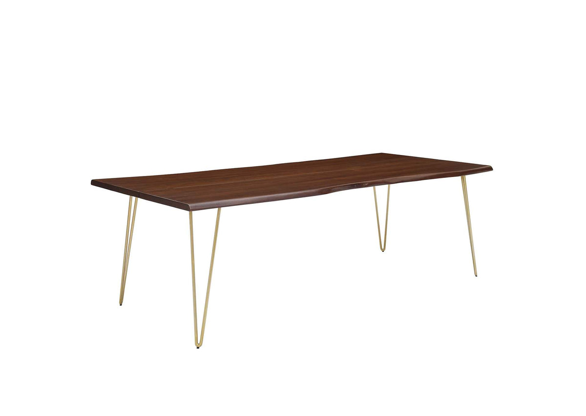 EEI-6072-GLD-WAL Ardor 96" Live Edge Acacia Wood Acacia Wood Dining Table By Modway