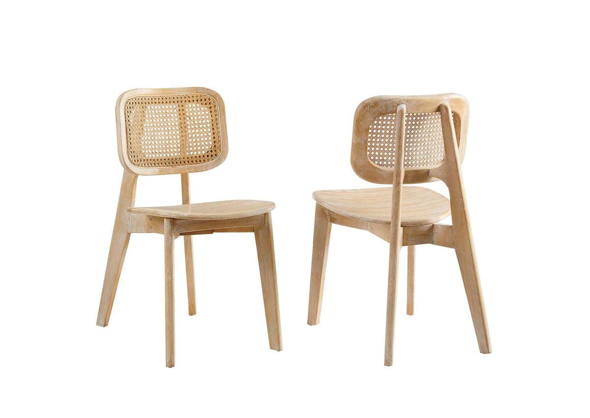 EEI-6077-GRY Habitat Wood Dining Side Chair Set Of 2 By Modway