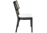 EEI-6080-BLK-WHI Caledonia Fabric Upholstered Wood Dining Chair Set Of 2 By Modway