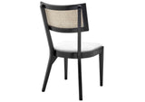 EEI-6080-BLK-WHI Caledonia Fabric Upholstered Wood Dining Chair Set Of 2 By Modway