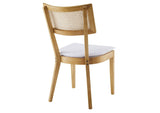 EEI-6080-NAT-WHI Caledonia Fabric Upholstered Wood Dining Chair Set Of 2 By Modway