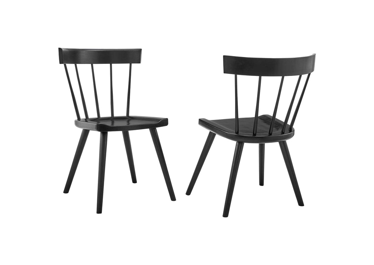 EEI-6082-BLK Sutter Wood Dining Side Chair Set Of 2 By Modway