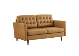 EEI-6100-TAN Exalt Tufted Leather Loveseat By Modway