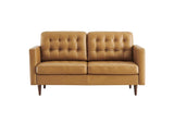 EEI-6100-TAN Exalt Tufted Leather Loveseat By Modway