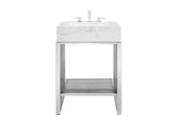 EEI-6103-WHI-SLV Gridiron 24" Bathroom Vanity By Modway