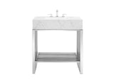 EEI-6105-WHI-SLV Gridiron 30" Bathroom Vanity By Modway