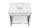 EEI-6105-WHI-SLV Gridiron 30" Bathroom Vanity By Modway