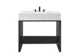 EEI-6108-WHI-BLK Gridiron 36" Bathroom Vanity By Modway