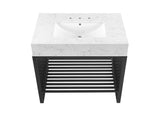 EEI-6108-WHI-BLK Gridiron 36" Bathroom Vanity By Modway