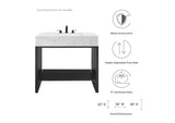 EEI-6108-WHI-BLK Gridiron 36" Bathroom Vanity By Modway