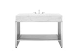 EEI-6109-WHI-SLV Gridiron 48" Bathroom Vanity By Modway