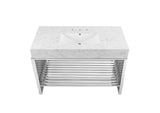 EEI-6109-WHI-SLV Gridiron 48" Bathroom Vanity By Modway