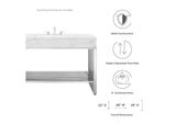 EEI-6109-WHI-SLV Gridiron 48" Bathroom Vanity By Modway