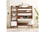 EEI-6111-WAL-WHI Bixby 2-Piece Wood Office Desk And Bookshelf By Modway