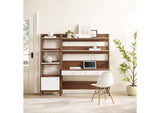 EEI-6111-WAL-WHI Bixby 2-Piece Wood Office Desk And Bookshelf By Modway