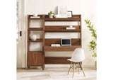 EEI-6111-WAL Bixby 2-Piece Wood Office Desk And Bookshelf By Modway
