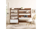 EEI-6112-WAL-WHI Bixby 2-Piece Wood Office Desk And Bookshelf By Modway