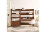 EEI-6112-WAL Bixby 2-Piece Wood Office Desk And Bookshelf By Modway