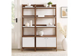 EEI-6113-WAL-WHI Bixby Wood Bookshelves Set Of 2 By Modway
