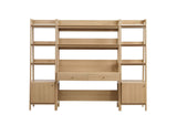 EEI-6114-OAK Bixby 3-Piece Wood Office Desk And Bookshelf By Modway