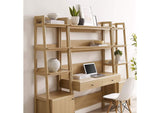 EEI-6114-OAK Bixby 3-Piece Wood Office Desk And Bookshelf By Modway